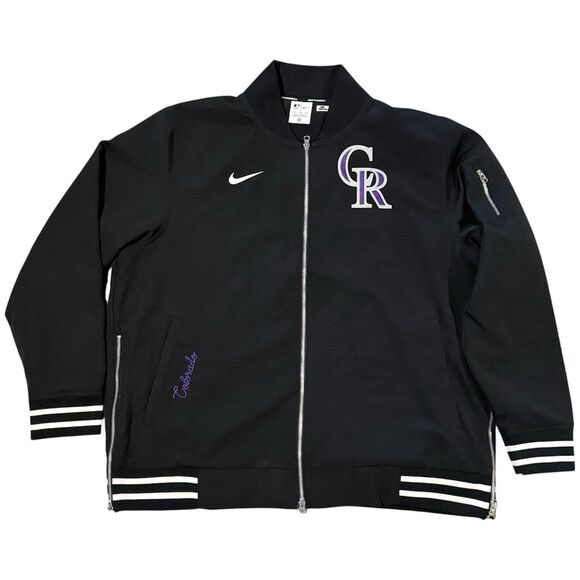 Colorado Rockies Nike Authentic Dugout Bomber Jacket Team Issued Bill Schmidt 2X - Picture 1 of 9